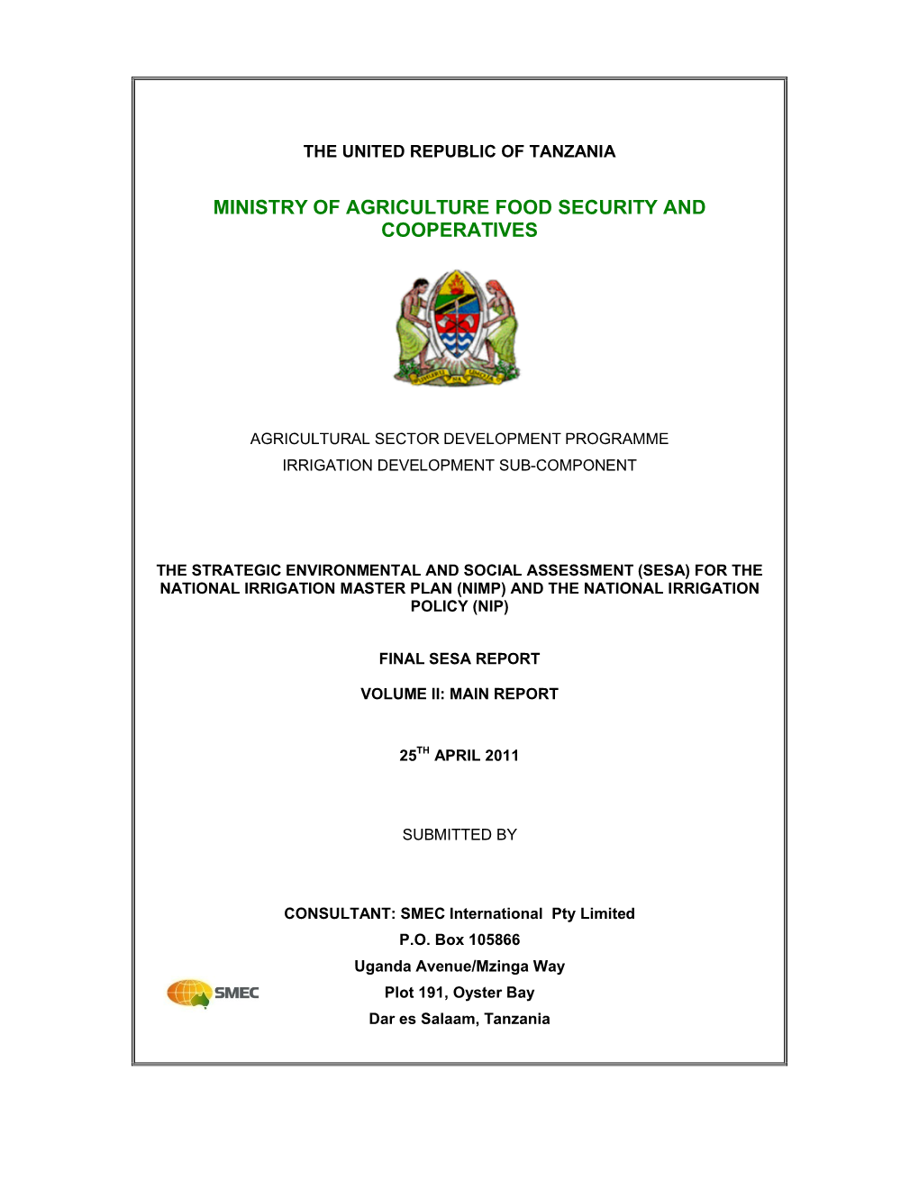 Ministry of Agriculture Food Security and Cooperatives