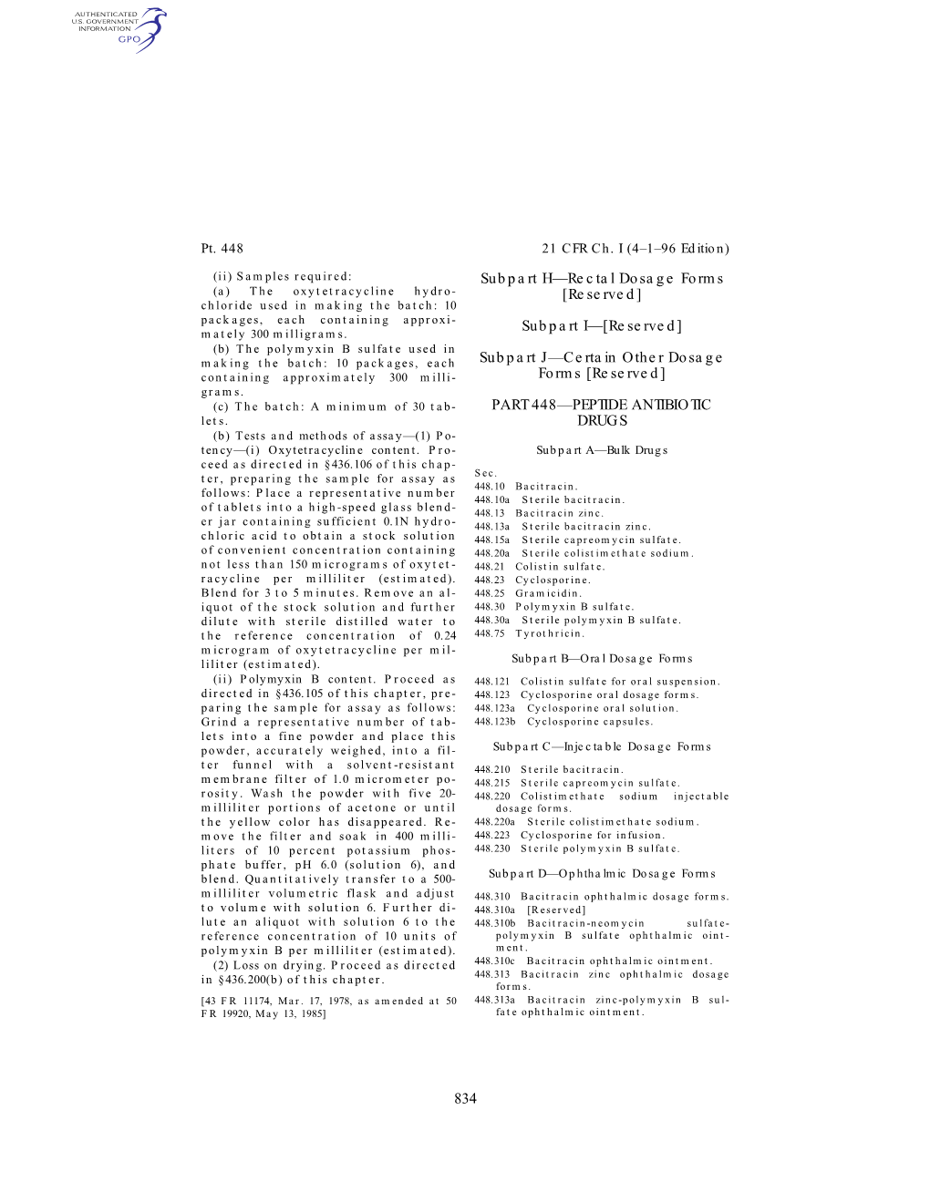 Subpart J—Certain Other Dosage Forms [Reserved] PART