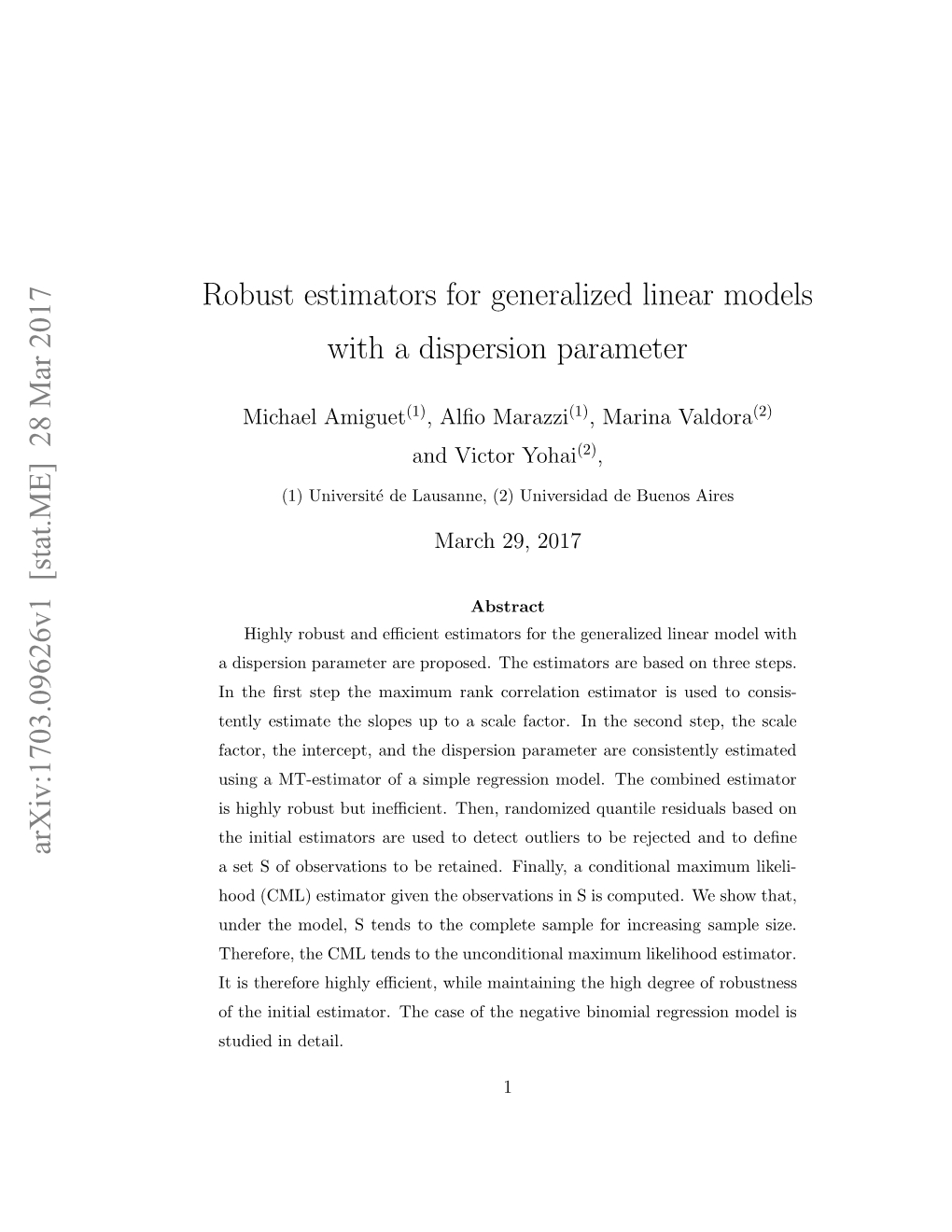 Robust Estimators for Generalized Linear Models with a Dispersion