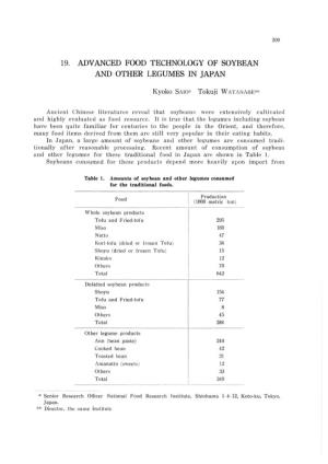 19. Advanced Food Technology of Soybean and Other Legumes in Japan