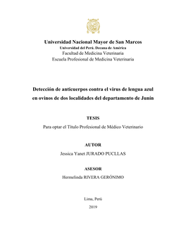 Universidad Nacional Mayor De San Marcos Detección De Anticuerpos