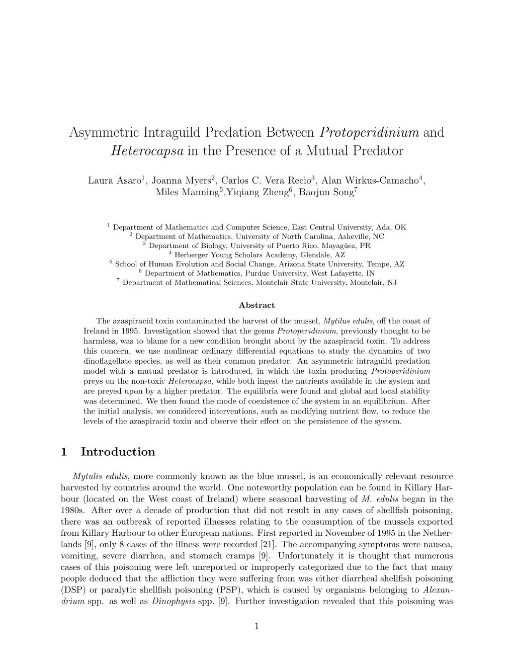 Asymmetric Intraguild Predation Between Protoperidinium and Heterocapsa in the Presence of a Mutual Predator