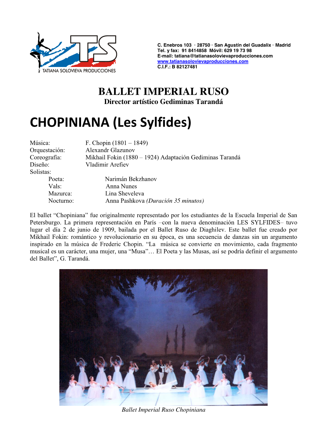CHOPINIANA (Les Sylfides)