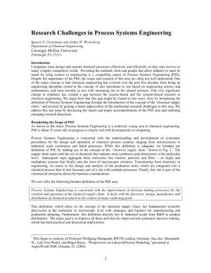 Research Challenges in Process Systems Engineering