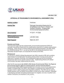 Lac-Ea-17-02 Approval of Programmatic