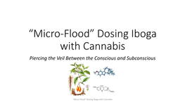 “Micro-Flood” Dosing Iboga with Cannabis Piercing the Veil Between the Conscious and Subconscious