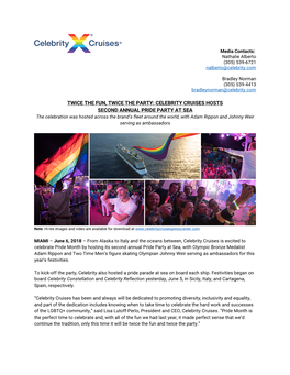 Celebrity Cruises Hosts Second Annual Pride Party