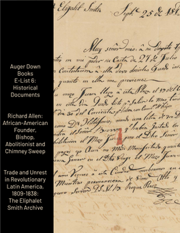 Auger Down Books E-List 6: Historical Documents Richard Allen: African