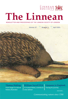 The Linnean NEWSLETTER and PROCEEDINGS of the LINNEAN SOCIETY of LONDON