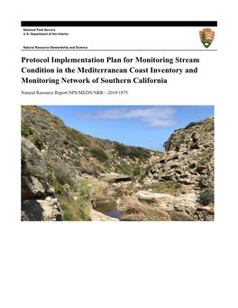 Protocol Implementation Plan for Monitoring Stream Condition in the Mediterranean Coast Inventory and Monitoring Network of Southern California