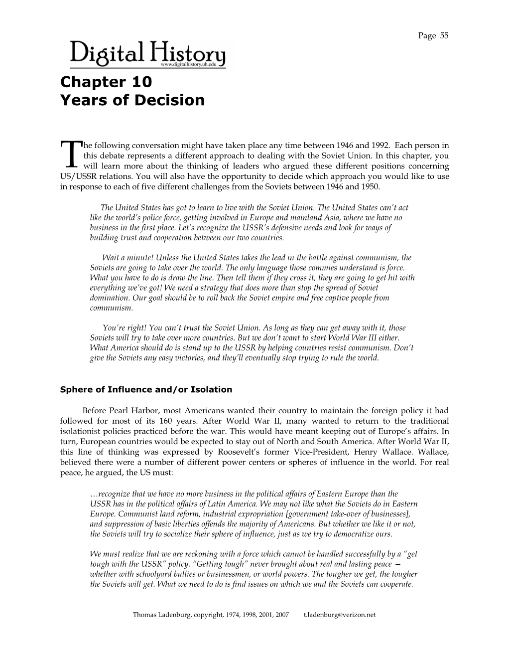 Chapter 10 Years of Decision