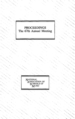 Proceedings, the 67Th Annual Meeting, 1991