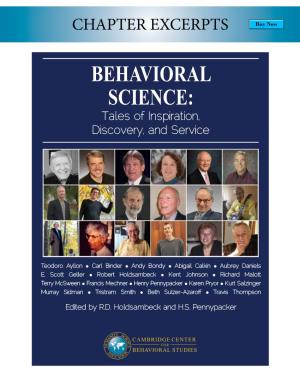 BEHAVIORAL SCIENCE: Tales of Inspiration, Discovery, and Service