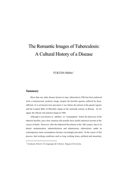 The Romantic Images of Tuberculosis: a Cultural History of a Disease