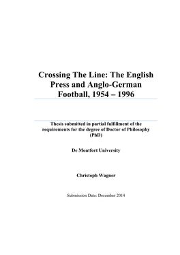 The English Press and Anglo-German Football, 1954