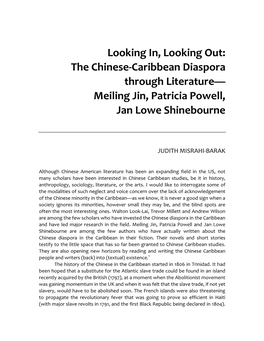 The Chinese-Caribbean Diaspora Through Literature— Meiling Jin, Patricia Powell, Jan Lowe Shinebourne