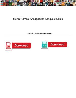 Mortal Kombat Armageddon Konquest Guide