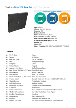 Various Rise 200 Box Set Mp3, Flac, Wma