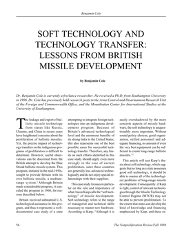 Lessons from British Missile Development