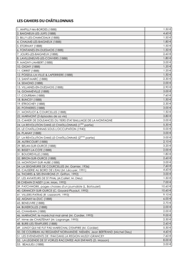 Les Cahiers Du Châtillonnais