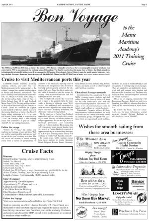To the Maine Maritime Academy's 2011 Training Cruise Cruise Facts