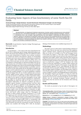 Evaluating Some Aspects of Gas Geochemistry of Some North Sea Oil Fields