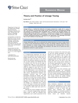 Theory and Practice of Lineage Tracing