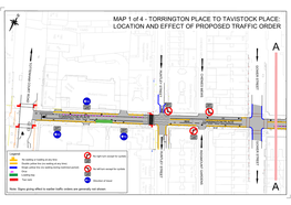 MAP 1 of 4 - TORRINGTON PLACE to TAVISTOCK PLACE: 107 to 113 to 107 QUEEN's LOCATION and EFFECT58 of PROPOSED TRAFFIC ORDER YARD