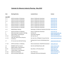 Calendar for Masonry Industry Planning - May 2019