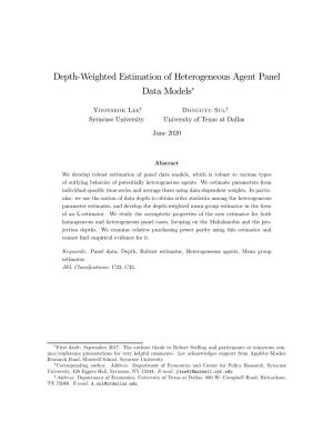 Depth-Weighted Estimation of Heterogeneous Agent Panel Data