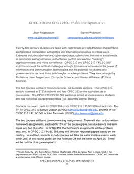 Cpsc 210/310 & Plsc