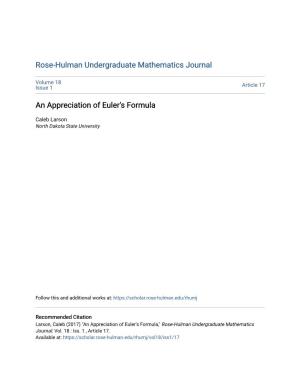 An Appreciation of Euler's Formula