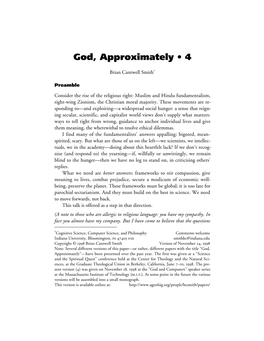 God, Approximately, by Brian Cantwell Smith