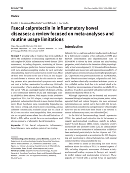Faecal Calprotectin in Inflammatory Bowel Diseases