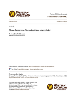 Shape Preserving Piecewise Cubic Interpolation
