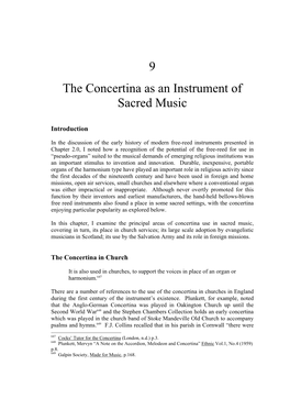 Chapter 9: the Concertina As an Instrument of Sacred Music