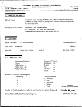 NATIONAL HISTORIC LANDMARK NOMINATION NPS Form 10-900 Usdifnf's NRHP Registration Form (Rev