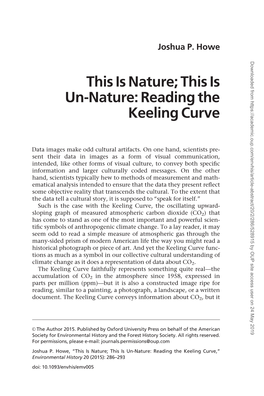 This Is Nature; This Is Un-Nature: Reading the Keeling Curve