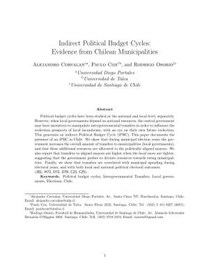 Indirect Political Budget Cycles: Evidence from Chilean Municipalities