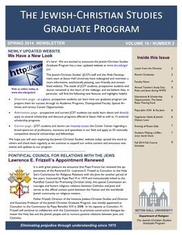The Jewish-Christian Studies Graduate Program