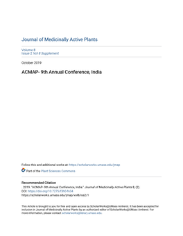 ACMAP- 9Th Annual Conference, India