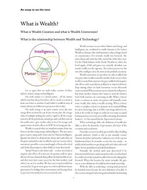What Is Wealth? What Is Wealth Creation and What Is Wealth Conversion?