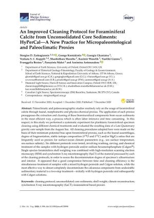 An Improved Cleaning Protocol for Foraminiferal Calcite from Unconsolidated Core Sediments: Hypercal—A New Practice for Micropaleontological and Paleoclimatic Proxies
