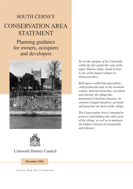 SOUTH CERNEY CONSERVATION AREA STATEMENT Planning Guidance for Owners, Occupiers and Developers