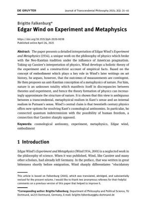 Journal of Transcendental Philosophy 2021; 2(1): 21–45