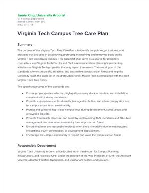 Virginia Tech Campus Tree Care Plan