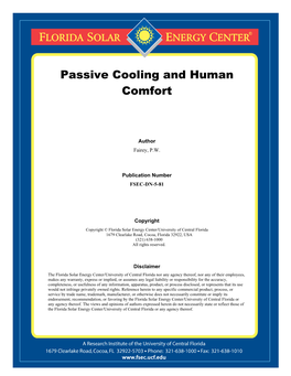 Passive Cooling and Human Comfort