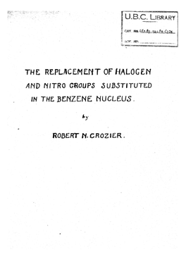 The Replacement of Halogen and Nitro Grups Substituted in the Benzene Nucleus
