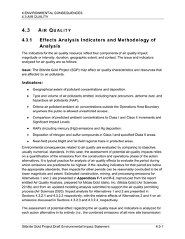 4 Environmental Consequences 4.3 Air Quality