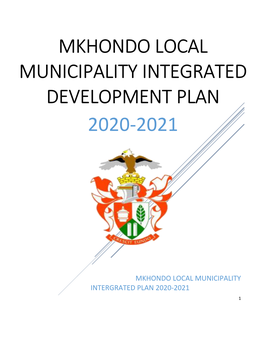 Mkhondo Local Municipality Integrated Development Plan 2020-2021